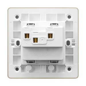 公牛(BULL) 开关插座 G12系列 二位单极二开单控开关86型暗装大面板开关G12K211 香槟金