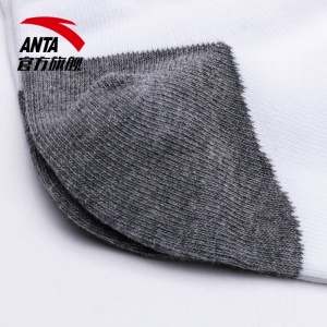 安踏 ANTA 运动袜男袜跑步袜篮球袜组合装舒适防臭休闲袜子4双装 黑色、深灰、浅灰、白色-4