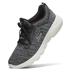 斯凯奇Skechers运动休闲鞋女 轻便透气防滑缓震跑步鞋15164 黑色/白色BKW 38