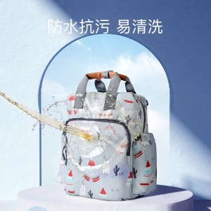 婧麒（JOYNCLEON）妈咪包妈妈背奶包双肩包多功能大容量外出时尚妈妈母婴包宝妈婴儿背包 梦幻塔【大号】【科学设计多功能时尚妈咪包】