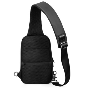 马可莱登（MARK RYDEN）单肩包男士胸包大容量斜挎包多功能9.7英寸iPad小背包旅行挎包MR7618典雅黑