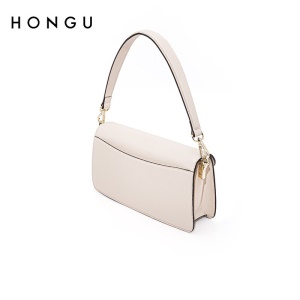红谷包包女包新款潮流行百搭腋下包女牛皮复古洋气单肩新款手提包 米白