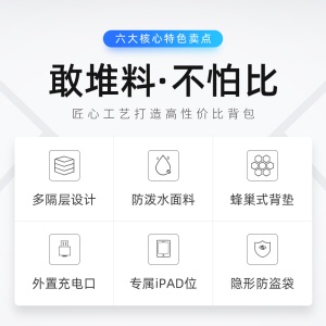 马可莱登（MARK RYDEN）单肩包男士胸包大容量斜挎包多功能9.7英寸iPad小背包旅行挎包MR7618典雅黑