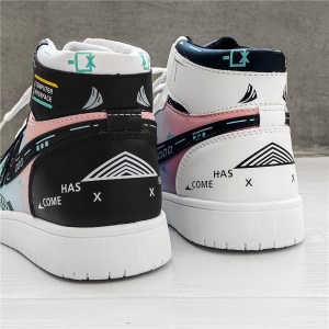 【电玩渐变】【潮牌联名】潮流男鞋秋季新款高帮板鞋韩版百搭运动休闲潮鞋INS青少年时尚鞋子冬季加绒棉鞋 鸳鸯色【四季款】 42